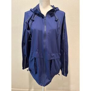 ID Ideology Women's Plus Size Packable Zip-Front Jacket Tartan Blue Choose Size